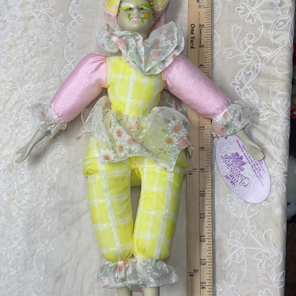 17" Vtg Sugar Loaf Harlequinn jester clown classiques - Picture 8 of 9